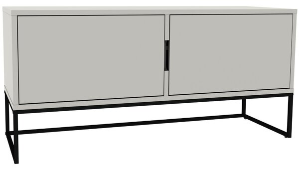 Matt fehér lakkozott TV-asztal Tenzo Lipp 118,5 x 43 cm