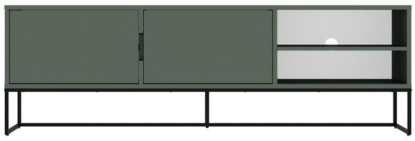Matt zöld lakkozott TV-asztal Tenzo Lipp 176,5 x 43 cm