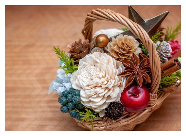 Fonott kosár képe (üvegen) (70x50 cm)