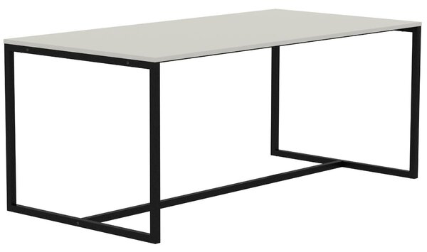 Matt fehér lakkozott étkezőasztal Tenzo Lipp 180 x 90 cm