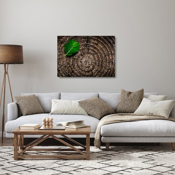 Kép egy levél a fatörzsön (üvegen) (70x50 cm)