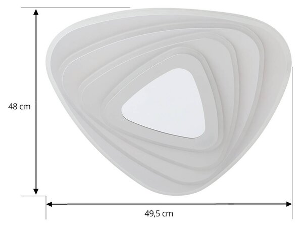 Lindby LED mennyezeti világítás Rebeka, 48x49 cm, CCT, távirányító, dimmelhető, Fehér / opál, Nappali / Étkező, fém, Modern