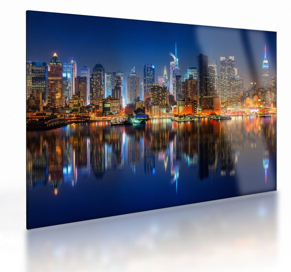 Manhattan képe éjjel (üvegen) (70x50 cm)