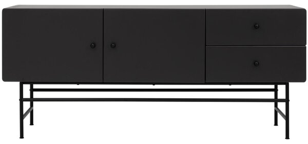 Matt fekete lakkozott komód Tenzo Koktél 157,8 x 41,5 cm