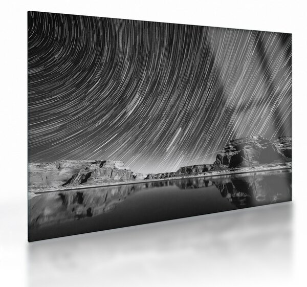 Fekete-fehér kép egy csillagos ég (üvegen) (70x50 cm)