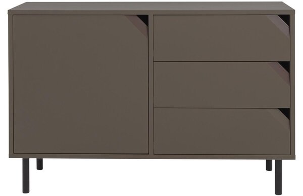 Matt barna lakkozott komód Tenzo Sarok 118 x 43 cm, alacsony
