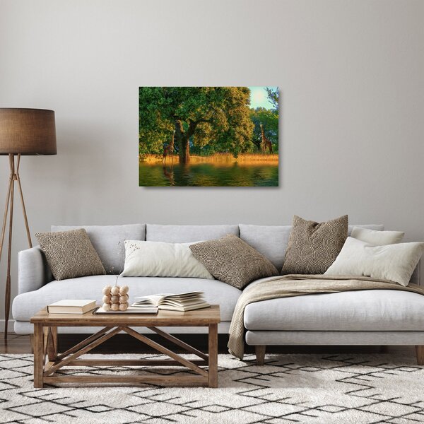 Zsiráf a természetben képe (üvegen) (70x50 cm)