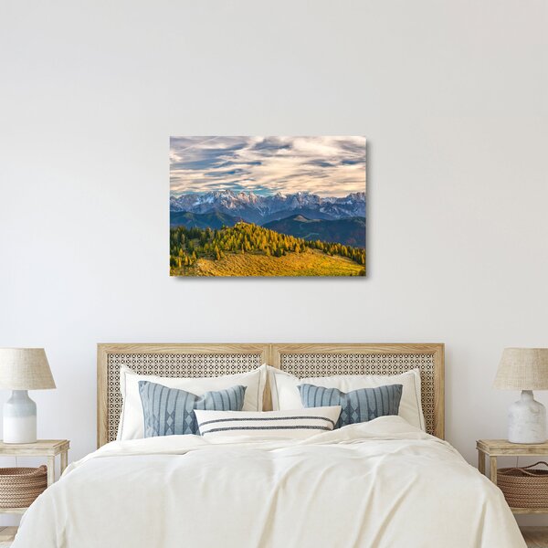 Kép - hegyi panoráma (üvegen) (70x50 cm)