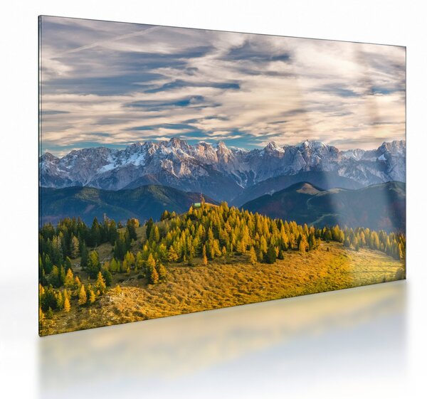 Kép - hegyi panoráma (üvegen) (70x50 cm)