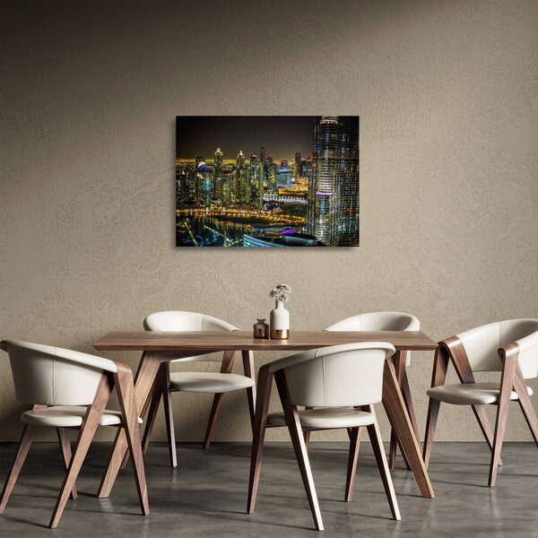 Éjszakai város képe (üvegen) (70x50 cm)