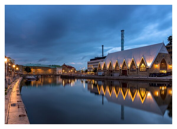 Vízcsatorna képe - Göteborg (üvegen) (70x50 cm)