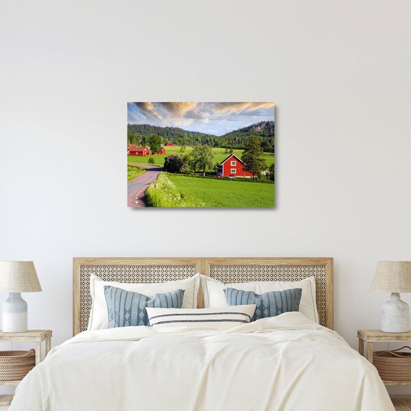 Vidéki kép (üvegen) (70x50 cm)