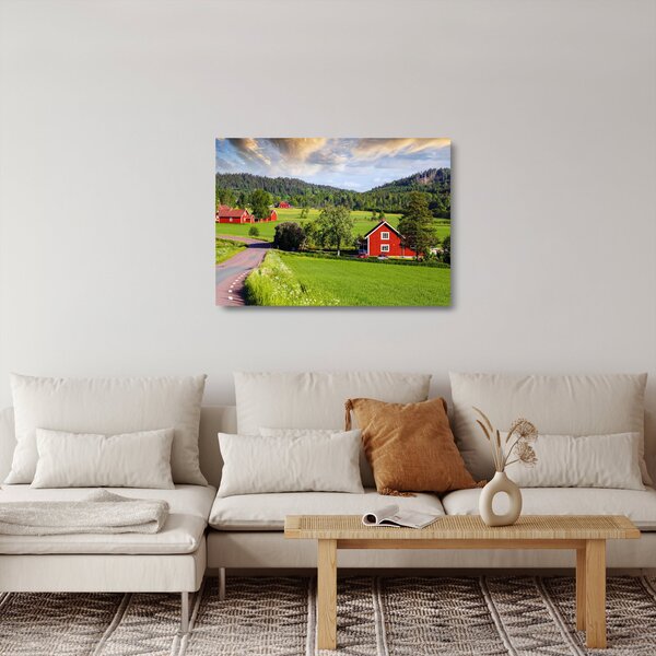 Vidéki kép (üvegen) (70x50 cm)