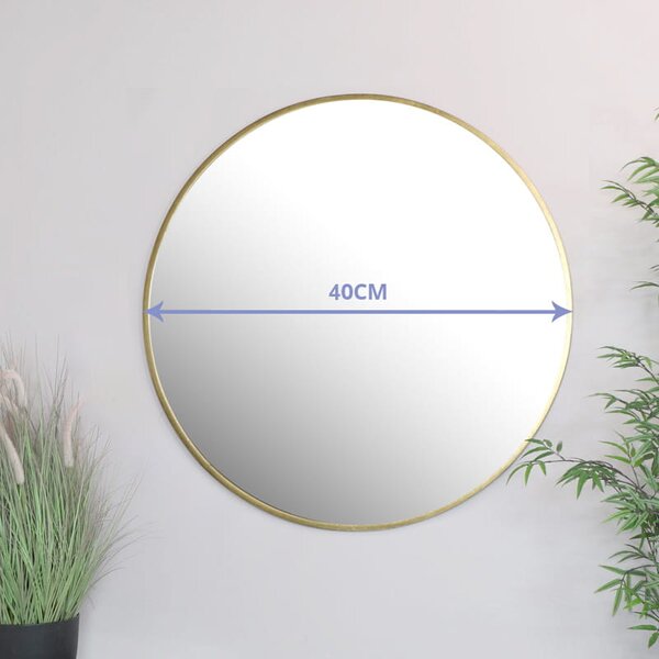 40cm átmérőjű fali tükör arany rámával