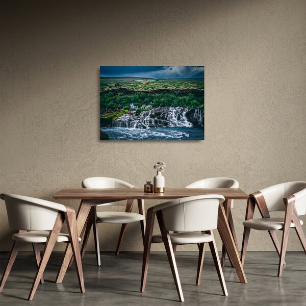 Vízesések képe a természetben (üvegen) (70x50 cm)