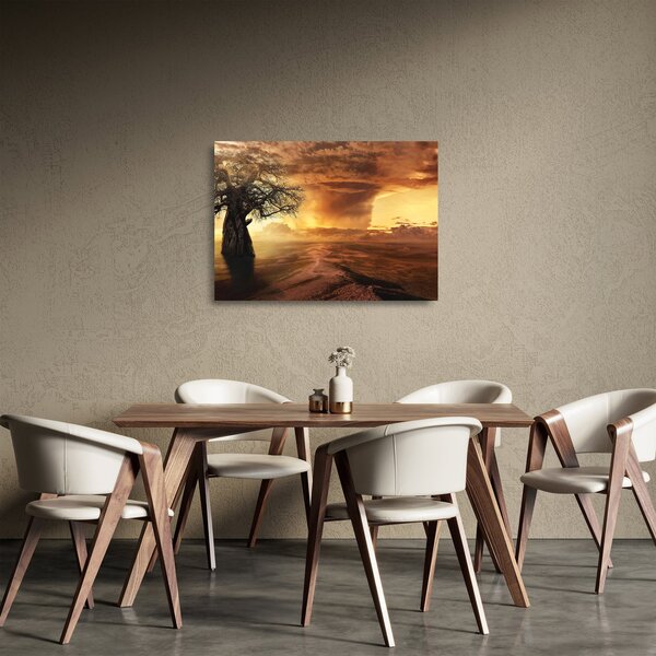 Narancssárga felhők képe (üvegen) (70x50 cm)