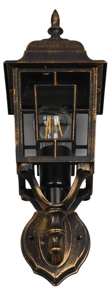 Trio Lighting Kültéri fali lámpa Volturno, felső foglalat, rozsdaszínű antikolt, dimmelhető, Barna / rozsda, Alumínium, Antik