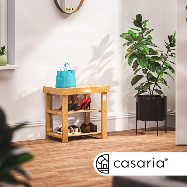 Casaria® Cipőtartó állvány 50 cm - akác