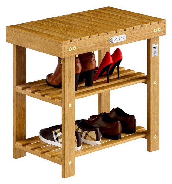 Casaria® Cipőtartó állvány 50 cm - akác