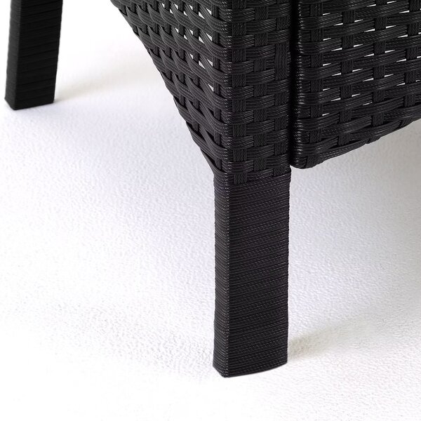 Casaria® Berlin 1+8 kerti rattan garnitúra - fekete/fa
