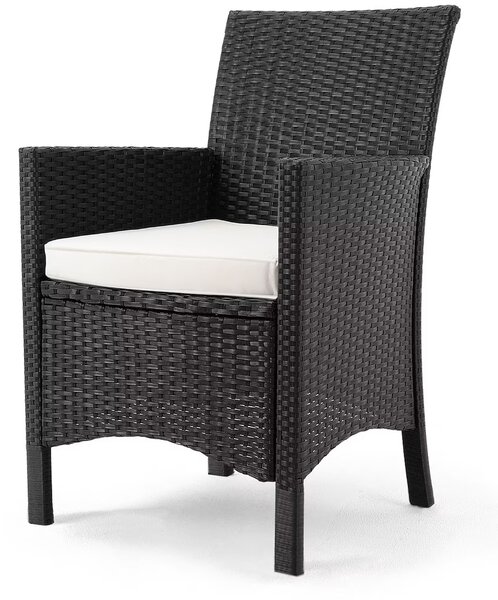 Casaria® Berlin 1+8 kerti rattan garnitúra - fekete/fa