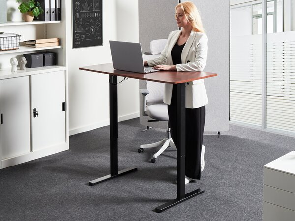Elektromosan állítható asztal TAVARES Barna/fekete 120 cm 60 cm