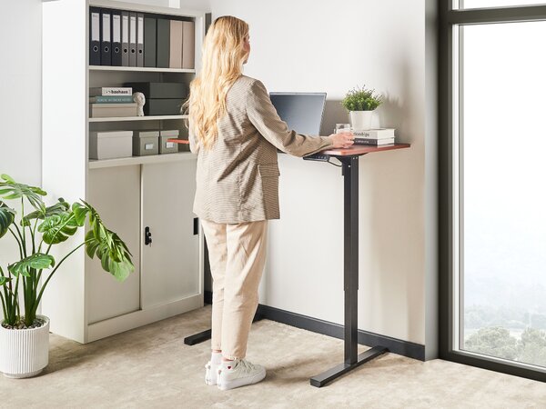 Elektromosan állítható asztal TAVARES Barna/fekete 120 cm 60 cm