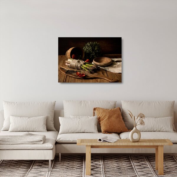 Spárga az asztalon képe (üvegen) (70x50 cm)