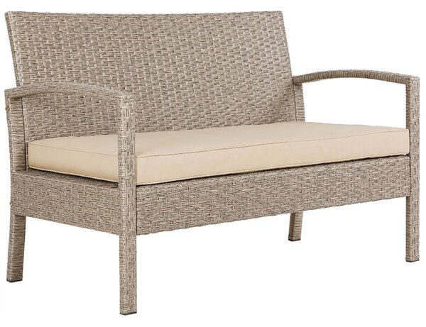 Casaria® Rattan szett - krémszínű
