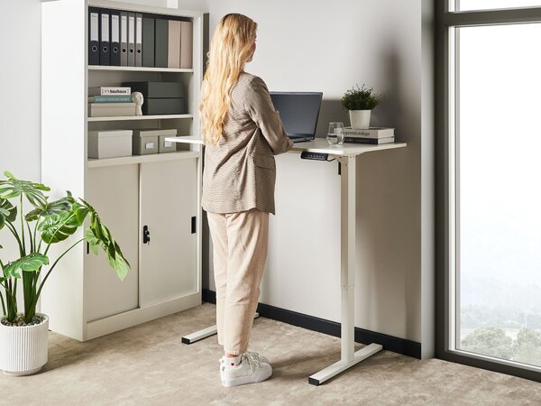 Elektromosan állítható asztal TAVARES Fehér 120 cm 60 cm