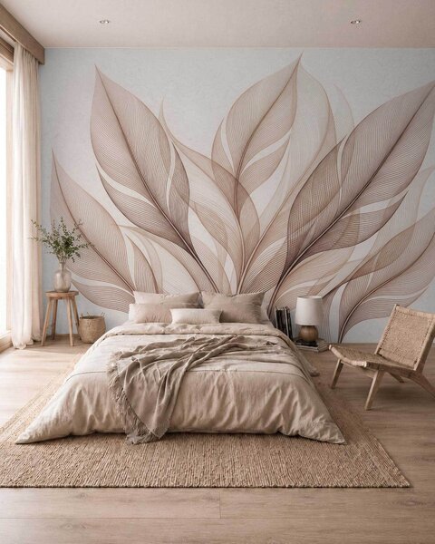 Fotótapéta Elegáns növényi kompozíció nagy, stilizált levelekkel, Toll fotótapéta, w09944 : Uwalls.hu