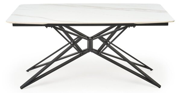 Asztal Houston 2089, 76x91cm, Fehér márvány, Fekete