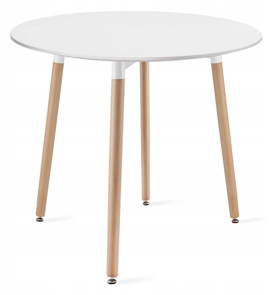 Szett: Kerek étkezőasztal KAMI 80 cm + 4 db MARK szék, fekete/natúr láb