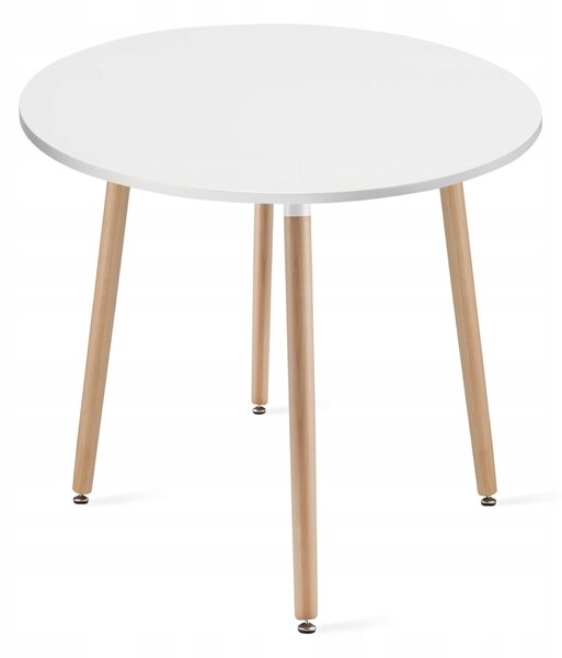 Szett: Kerek étkezőasztal KAMI 80 cm + 4 db MARK szék, fekete/natúr láb