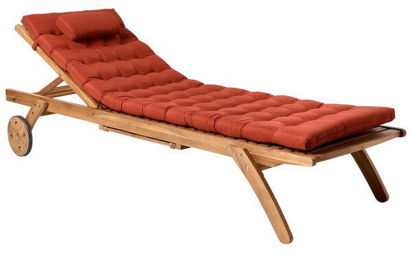 Kerti párna napozóágyhoz CESANA PREMIUM 192 x 56 cm Piros