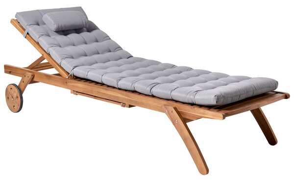 Kerti párna napozóágyhoz CESANA PREMIUM 192 x 56 cm Világosszürke