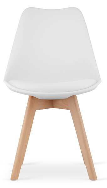 Szett: Kerek étkezőasztal KAMI 80cm + 4 db MARK szék, fehér/natúr lábak