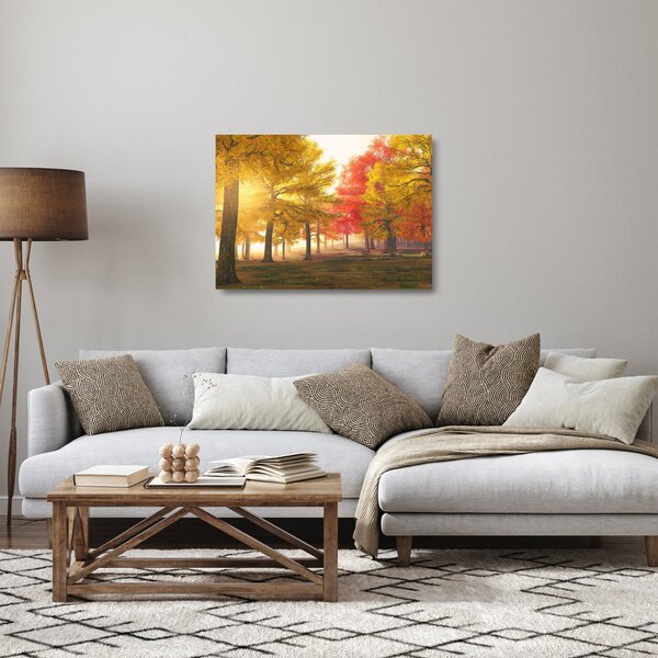 Őszi fák képe (üvegen) (70x50 cm)