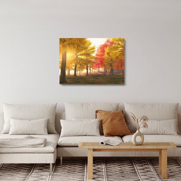 Őszi fák képe (üvegen) (70x50 cm)