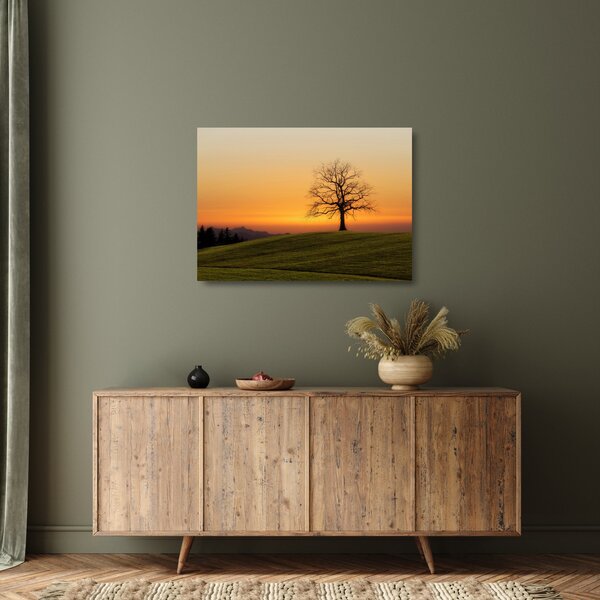 Naplemente a réten képe (üvegen) (70x50 cm)