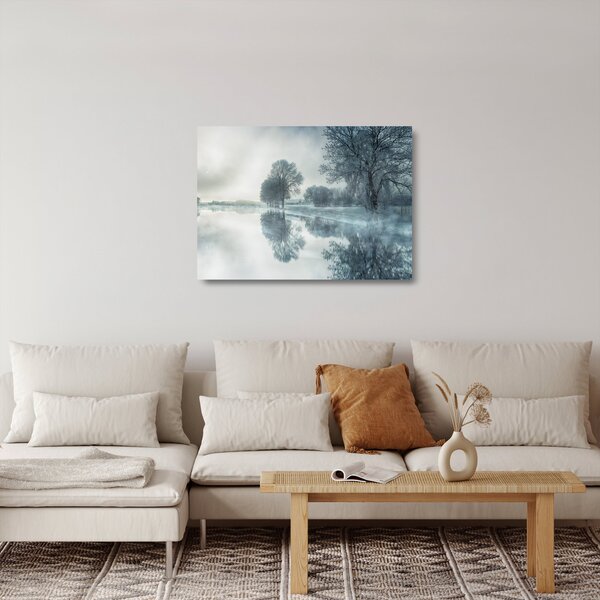 Téli természet képe (üvegen) (70x50 cm)