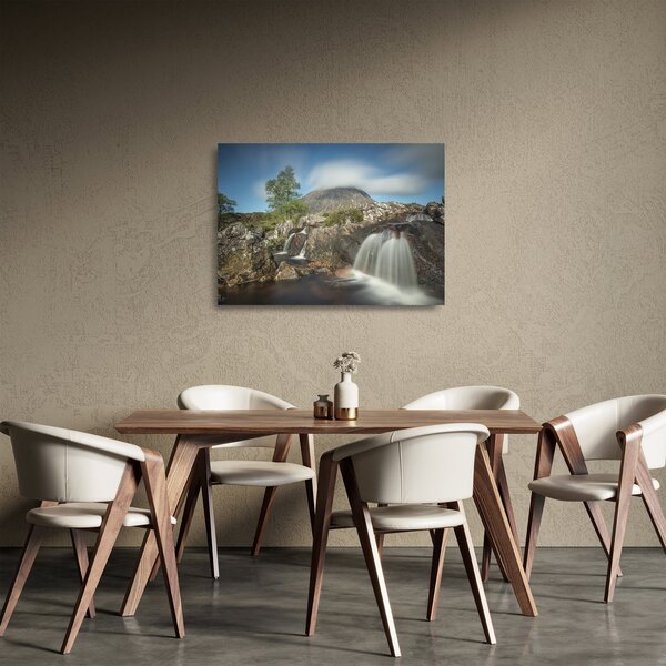Vízesések és hegyek képe (üvegen) (70x50 cm)