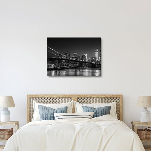 A New York-i Brooklyn-híd képe (üvegen) (70x50 cm)
