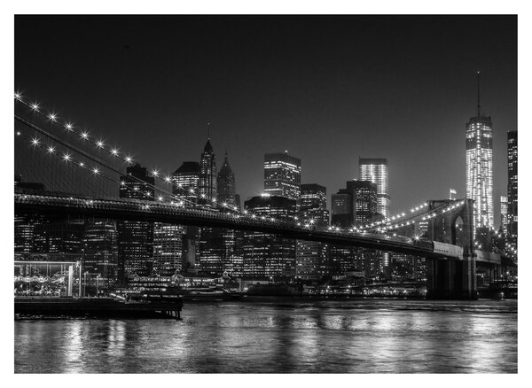 A New York-i Brooklyn-híd képe (üvegen) (70x50 cm)
