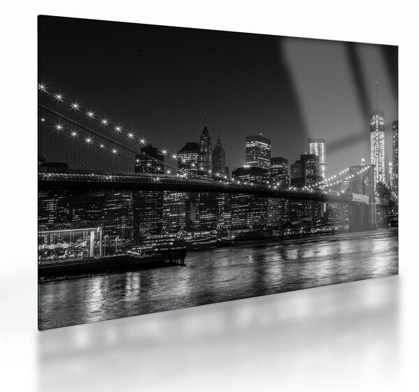 A New York-i Brooklyn-híd képe (üvegen) (70x50 cm)