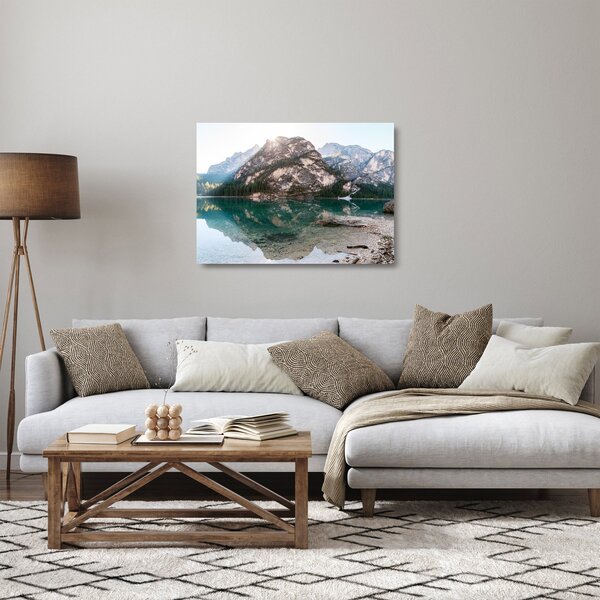 Kép egy hegyi tóról (üvegen) (70x50 cm)