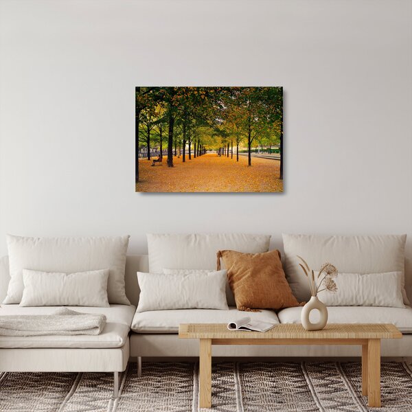 Egy kép az őszi fák sikátorából (üvegen) (70x50 cm)