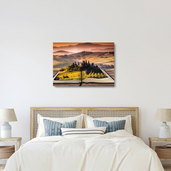 A táj egy könyvben képe (üvegen) (70x50 cm)
