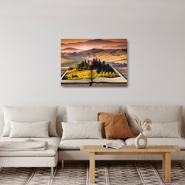 A táj egy könyvben képe (üvegen) (70x50 cm)