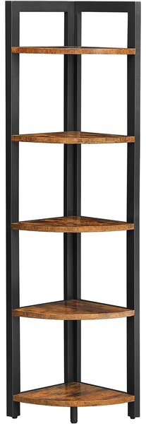 Sarokpolc TAYLOR 5 polc 150x30 cm, rusztikus barna